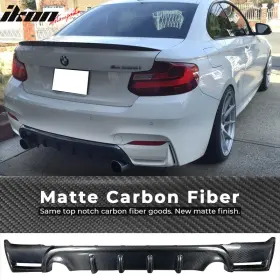 13-20150611-mcf Ikon Motorsports Fits 14-21 Bmw F22 2 Series Ap Style Rear Bumper Lip Diffuser Matte Carbon Fiber
