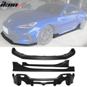 Blf-sbrz22csik-pu Ikon Motorsports 198073289740 Fits 22-25 Subaru Brz Coupe Front Bumper Lip Rear Diffuser Side Skirts - Pu