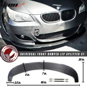 Blf-be60u1-cf Ikon Motorsports 2-sr10-cf/blf-be60u1-cf Universal Front Bumper Lip Splitter Spoiler Carbon Fiber Cf 66 X 20 Inch