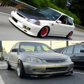 6568 Ikon Motorsports Fits 99-00 Honda Civic Sp Style Front Bumper Lip Spoiler Splitter Unpainted Pu
