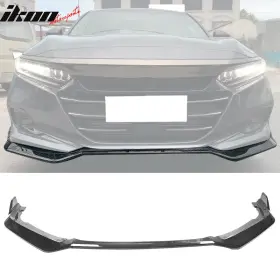 Blf-ha214ikv43p-cfl Ikon Motorsports 840217372497 Fits 21-22 Honda Accord V4 Style 3pc Front Bumper Lip Pp Carbon Fiber Print