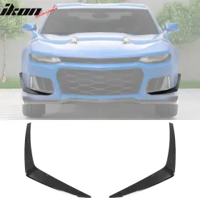 Blc-cc16zl1-a Ikon Motorsports Fits 14-24 Chevrolet Camaro Zl1 Style Front Bumper Side Splitter Canards Abs 2pc