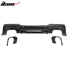 Bld-fm24v6dh-mbk Ikon Motorsports Fits 24-26 Ford Mustang V6/gt Rear Bumper Diffuser Dark Horse Style Matte Black