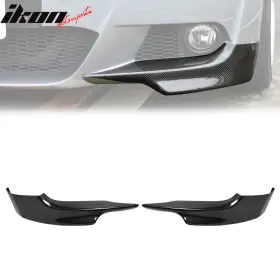 Blf-be92mt2p-cf Ikon Motorsports Fits 07-10 Bmw E92 M-tech Style Front Bumper Lip Splitters Carbon Fiber Canards