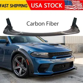 Bfd-dchr15srtwb-cfl Ikon Motorsports Blf&bfd-dchr15srtwb-cfl Fits 2015-2023 Dodge Charger Widebody Style Carbon Fiber Front Bumper Lip 4pcs