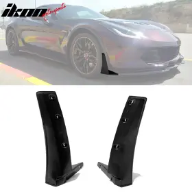 Blf-chcr14c7s3wgl Ikon Motorsports Fits 14-19 Chevy Corvette C7 Z06 Stage 3 Front Bumper Splitter Side Winglets Pu