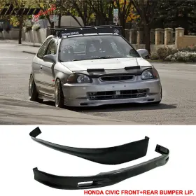 Blf-hc96sp-pu Ikon Motorsports Blf-hc96sp-pu/blr-hc963 Fits Honda Civic 96-98 3dr Front Rear Bumper Lip Spoiler Pu Diffuser Splitter