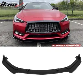 Blf-iq60173p-pp Ikon Motorsports Fits 17-22 Infiniti Q60 V2 Jdm Front Bumper Lip Chin Splitter Pp Matte Black