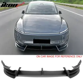 Blf-tsl26preik3p-mbk Ikon Motorsports Fits 2026 Tesla Model Y Juniper Premium Front Bumper Lip Matte Black 3pcs