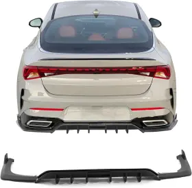 Blr-kk5gtl21rd3p-gbk Ikon Motorsports 21-24 Kia K5 Gt-line Rear Bumper Lip Diffuser Pp 3pc Matte Black Apron Kit