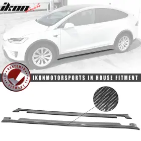 Blss-tslx16mx-cf Ikon Motorsports Fits 16-20 Tesla Model X Mx Style Side Skirts Extensions - Carbon Fiber Cf