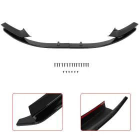 Im11956001s Imcarparts Fits 2014-2021 Bmw F22 2 Series M Sport Front Bumper Lip Spoiler Glossy Black