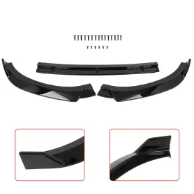 Im11956601s Imcarparts Fit For 2017-2022 Hyundai Ioniq Glossy Black Front Bumper Lip Spoiler
