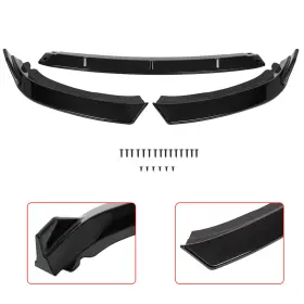 Im11957101s Imcarparts Set Glossy Black For 2019-21 Volkswagen Jetta Non Gli Front Bumper Lip Spoiler