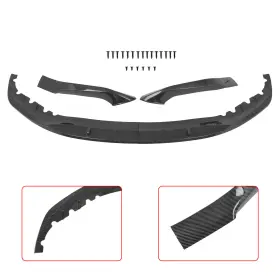 Im12785301s Imcarparts Fits 2017-2020 Bmw 5-series G30 Front Bumper Lip Spoiler Glossy Carbon Look