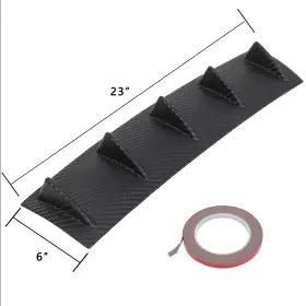 Im161960-im01s Imcarparts 23 Inch X6 Rear Bumper Lip Diffuser Shark Fin 5 Spoiler Wing Carbon Style