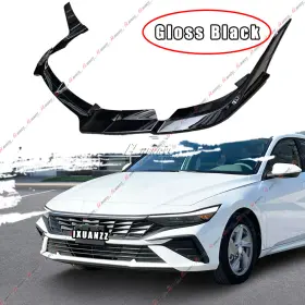 Ixuanzz009063-gb Ixuanzz For 2024-25 Hyundai Elantra Se Sel Gloss Black V Style Front Bumper Lip Splitter