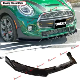Ixuanzz011176-gb Ixuanzz For Mini Cooper S F55 F56 F57 2014-2021 Front Bumper Lip Chin Spoiler Gloss Blk