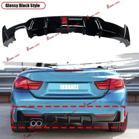 Ixuanzz Ixuanzz011424-gb-sd Led Rear Diffuser Gloss Black For 14-20 Bmw F32 F33 F36 4 Series 420i M Sport
