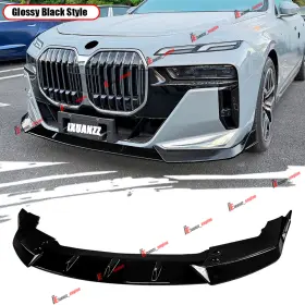 Ixuanzz012649-gb Ixuanzz Gt Style For Bmw 7-series I7 M-sport G70 G73 23 Gloss Blk Front Bumper Lip 3pcs