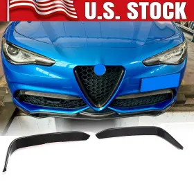 Jcing 569801426800 For Alfa Romeo Giulia Sport 16-21 Real Carbon Front Bumper Splitter Canard Fins