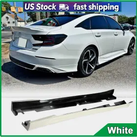 Jcing-carbon Yofer081515 For Honda Accord 2018-2022 Yofer White Side Skirt Extensions Lip Splitter Panles