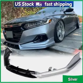 Yofer26010307 Jcing-carbon For Honda Accord 21-22 Yofer Lunar Silver Metallic Front Bumper Lip Splitter Kit