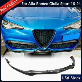 M236 Jcingcarbon For Alfa Romeo Giulia Sport 16-24 Real Carbon Front Bumper Lip Spoiler Splitters