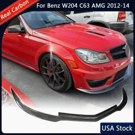 Xi073 Jcingcarbon For Mercedes Benz W204 C63 Amg 2012-2014 Real Carbon Front Bumper Lip Splitters