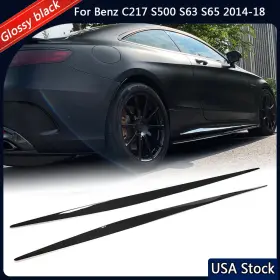 Ybx001-frp Jcingcarbon Gloss Black Side Skirt Lip Spoiler For Benz S Class C217 S500 S63 S65 Coupe 14up