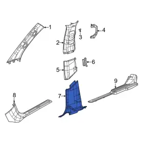 7fm02sd4ac Jeep Oe For Grand Wagoneer 22-24 Right Upper Door Pillar Post Trim Set