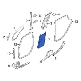 7rz37lxhaa Jeep Oe For Renegade 2023 Left Lower Door Pillar Post Trim Set