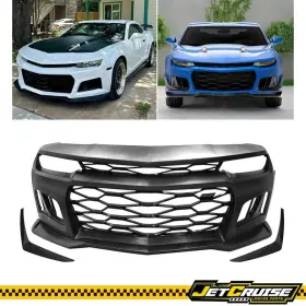 Jc-bkp-cc146gzl1-pp Jetcruise 198073473538 For 14-15 Chevy Camaro 5th To 6th Gen Pp Zl1 Style Front Bumper Cover Canards