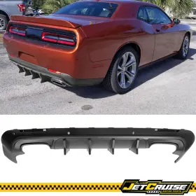 Jc-bld-dchall15ik-mba Jetcruise 840217363563 Fits 15-23 Dodge Challenger Ikon V4 Type Rear Bumper Lip Diffuser Matte Black Pp