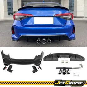 Jc-bkp-hc224tr-r Jetcruise 840355563030 For 22-26 Honda Civic Lx Sport Rear Bumper Type R Style With Diffuser Exhaust Pipe