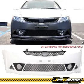 Jc-bkp-hc064rr-f-nh578 Jetcruise 848524040436 For 06-11 Honda Civic Mugen Rr Style Front Bumper Cover Painted Taffeta White