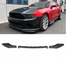 Jc-blf-fm13gt500-l Jetcruise Oem Factory Style Front Bumper Lip Splitter 3pcs For 2010-2014 Shelby Gt500
