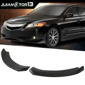 J-02esw0002abk Jijiamotor13 Black Pair Universal Winglet Type-2 Front Bumper Lip Spoiler Splitter Diffuser