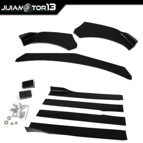 J-02esw0009zbk Jijiamotor13 Universal Fit For Front Bumper Lip Chin Spoiler Body Kit Splitter And Side Skirt