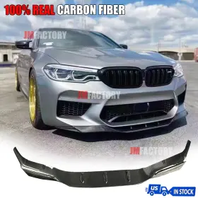 Hwcm354 Jm Real Carbon Fiber Front Bumper Lip Spoiler For Bmw 5 Series F90 M5 Sedan 18-2020 Hwcm354 Jm Real Carbon Fiber Front Bumper Lip Spoiler For Bmw 5 Series F90 M5 Sedan 18-2020