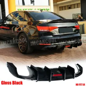 Jcyw-ad353-b Jm For Audi A4 B9 Sedan 2017-2019 Gloss Black Rear Bumper Diffuser Lip Body Kits Us