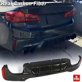 Jcyw-bm222 Jm Fits Bmw F90 M5 G30 G38 540i 17-22 Rear Bumper Diffuser Lip Spoiler Real Carbon