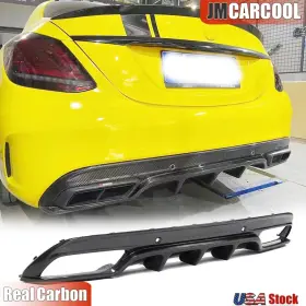W-be241 Jmcarcool For Benz W205 C250 Sport C43 C63 2015-2019 Carbon Fiber Rear Bumper Diffuser Lip