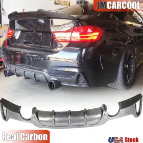 W-bm084 Jmcarcool For Bmw F32 F33 F36 435i 440i M-sport 14up Real Carbon Rear Bumper Diffuser Lip