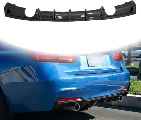 1kpbw1203019 Karpal Bmw F30 F31 3 Series M Sport Rear Diffuser Carbon Look 2012-2018 Dual Exhaust