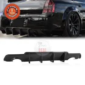 1kpch1203006 Karpal Rear Bumper Diffuser Lip Rock Style Fit 2012-2014 Chrysler 300 C S Gloss Black