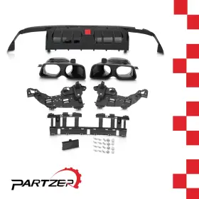 1kpmb1203k07 Karpal Fit Mercedes-benz C-class W205 C300 C63 C43 Amg Rear Diffuser Lip With Exhaust Tips