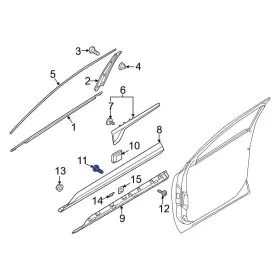 1243304107k Kia Oe For Sorento 2021-2024 Door Molding Screw