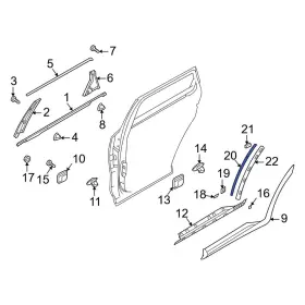 87778r5300 Kia Oe For Sorento 2021 Rear Right Upper Door Molding Bracket