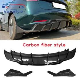 Adv-bld-tsl317ik3p-cfl Kobelco 3x Rear Bumper Lip Diffuser Aprons Carbon Fiber Style Fits 17-2022 Tesla Model 3